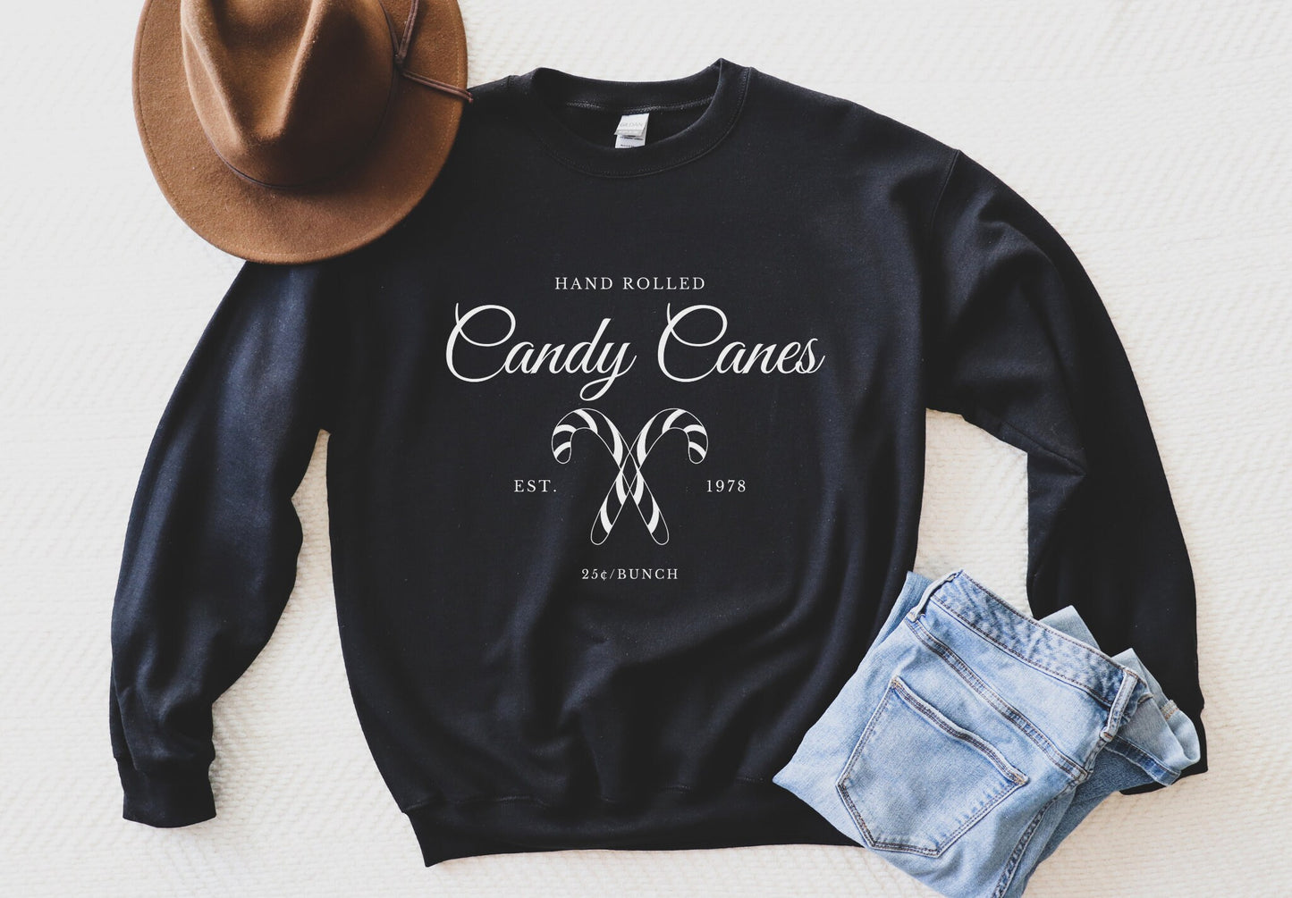 Candy Cane Sweatshirt, Vintage Christmas Crewneck Sweater, Holiday Party Shirt, Ugly Christmas Jumper, Cute Secret Santa Gift, Xmas Pajamas