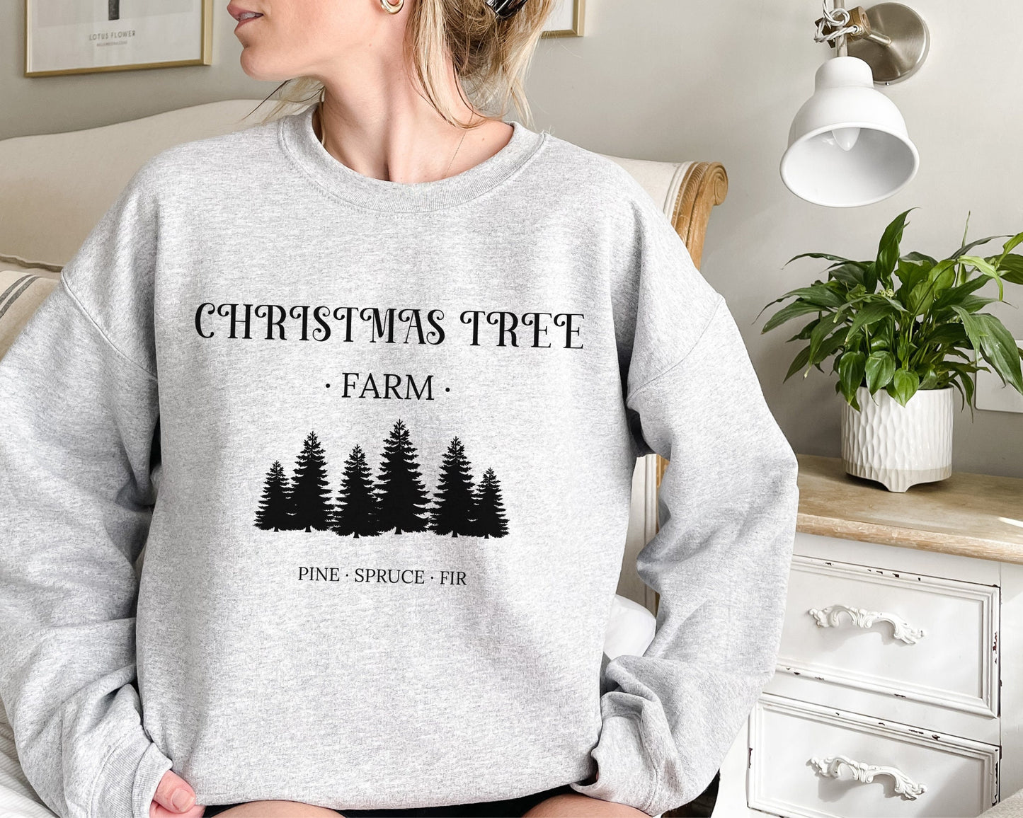 Christmas Tree Farm Sweatshirt, Farm Fresh Trees Crewneck Sweater, Aesthetic Xmas Shirt, Cute Holiday Party Pullover, Secret Santa Gift