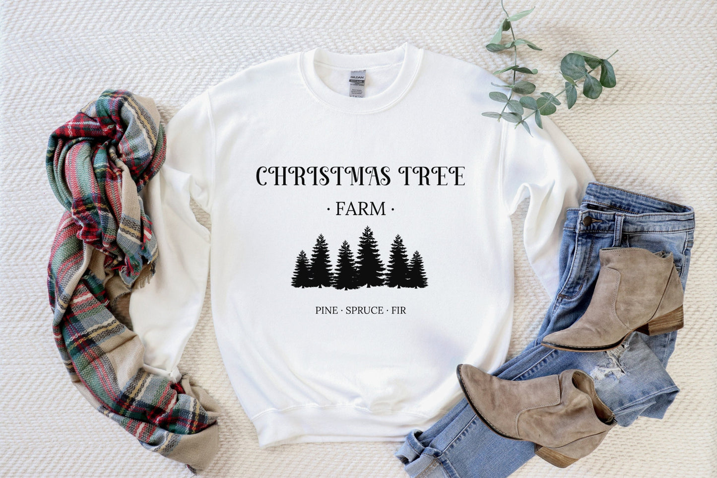 Christmas Tree Farm Sweatshirt, Farm Fresh Trees Crewneck Sweater, Aesthetic Xmas Shirt, Cute Holiday Party Pullover, Secret Santa Gift