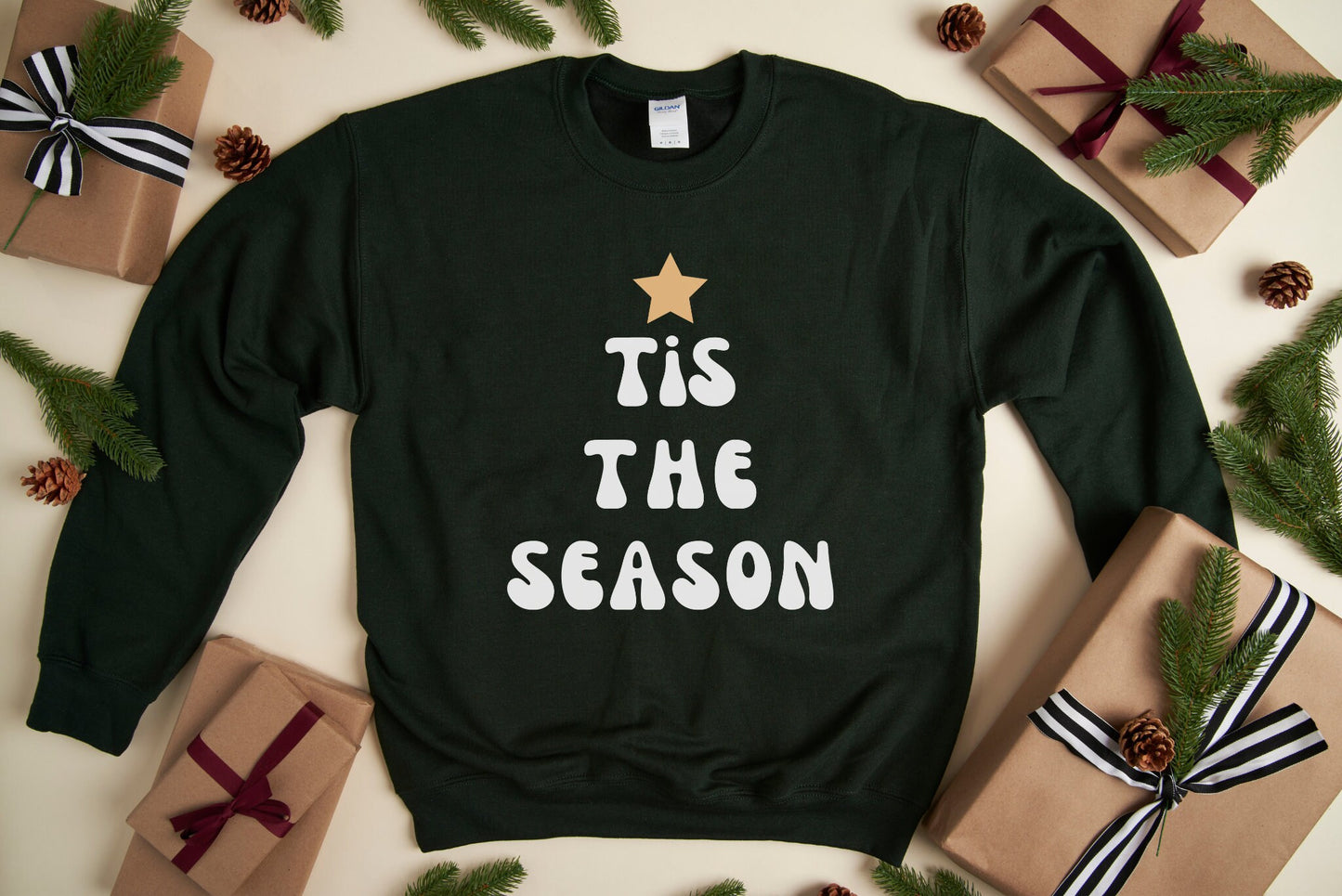 Tis the Season Sweatshirt, Retro Christmas Crewneck, Ugly Christmas Sweater, Cute Holiday Season Outfit, Winter Shirt for Women, Xmas Gift