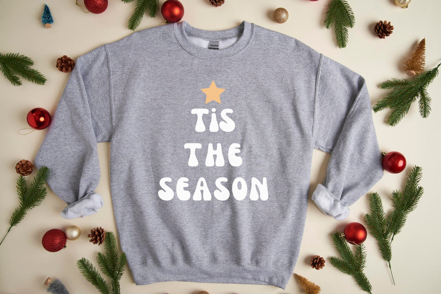 Tis the Season Sweatshirt, Retro Christmas Crewneck, Ugly Christmas Sweater, Cute Holiday Season Outfit, Winter Shirt for Women, Xmas Gift