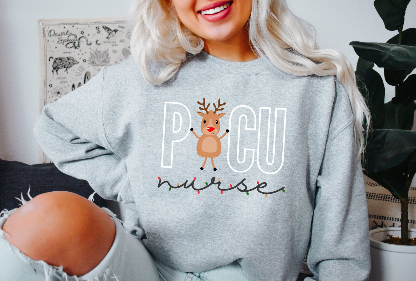 PICU Nurse Christmas Sweater, Pediatric Intensive Care Unit, Pediatric ICU Nurse Sweatshirt, Xmas Gift for PICU Nurse, Hospital Party Shirt