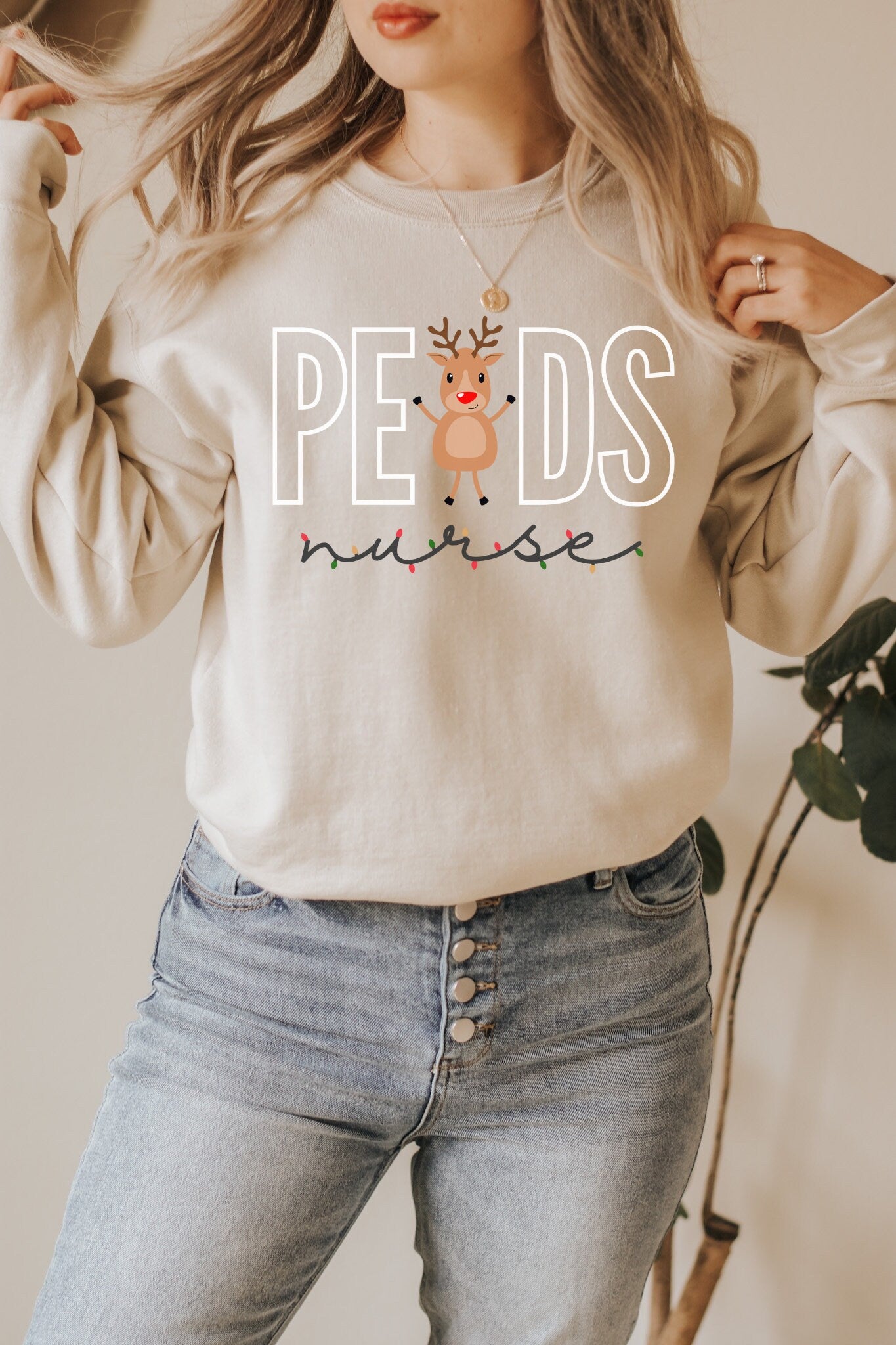 Pediatric Nurse Christmas Sweater, PEDS Christmas Sweatshirt, Xmas Gift for RN, Hospital Party Crewneck, Christmas PEDS Shirt