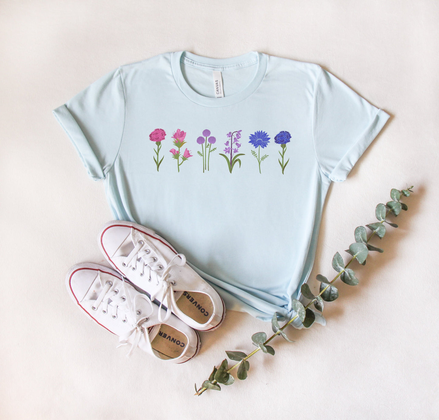 Bi Pride Shirt, Bisexual Wildflower Pride Tee, Subtle Bisexual Flag Tshirt, Flower LGBTQ Outfit, Queer Bi Pride Month