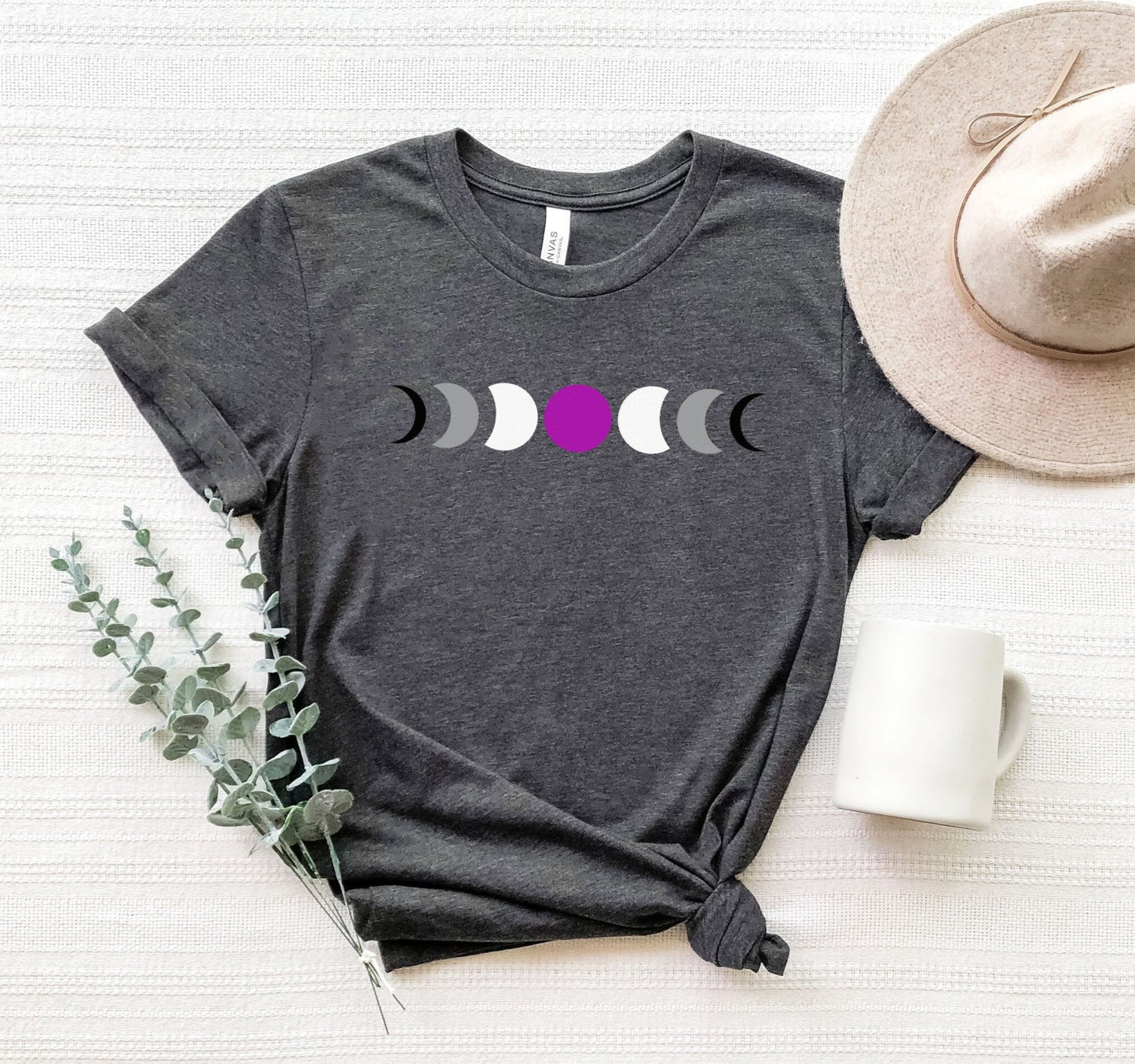 Asexual Pride Shirt, Ace Pride Moon Phases Tee, Subtle Asexual Flag Clothing, Queer LGBTQ Tshirt, Pride Month