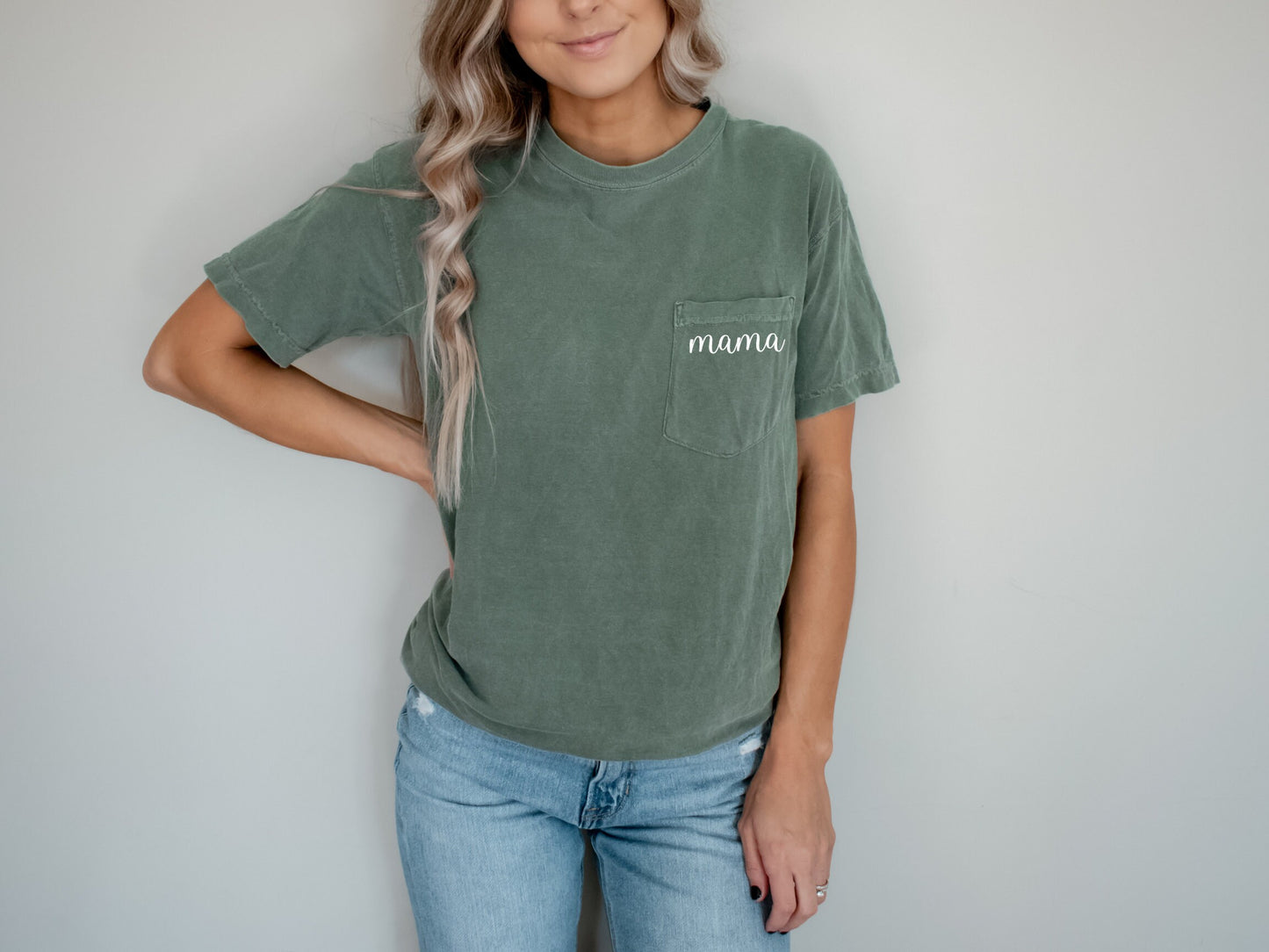 Mama Shirt, Comfort Colors Pocket Mama Tee, Mother's Day Gift, Pregnancy Reveal T-Shirt, Gift for New Mom, Baby Shower Gift