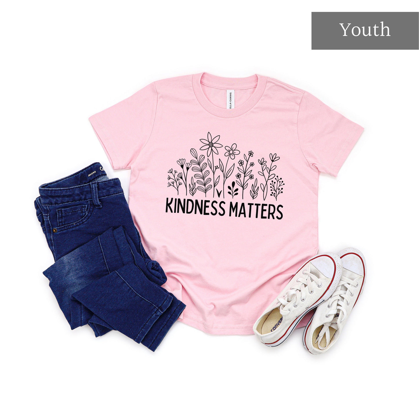 Portion Donated! Pink Shirt Day, Anti Bullying Shirt, Kindness Matters Flower T-Shirt, Stop Bullying Tee, February 28th, Be Kind Shirt