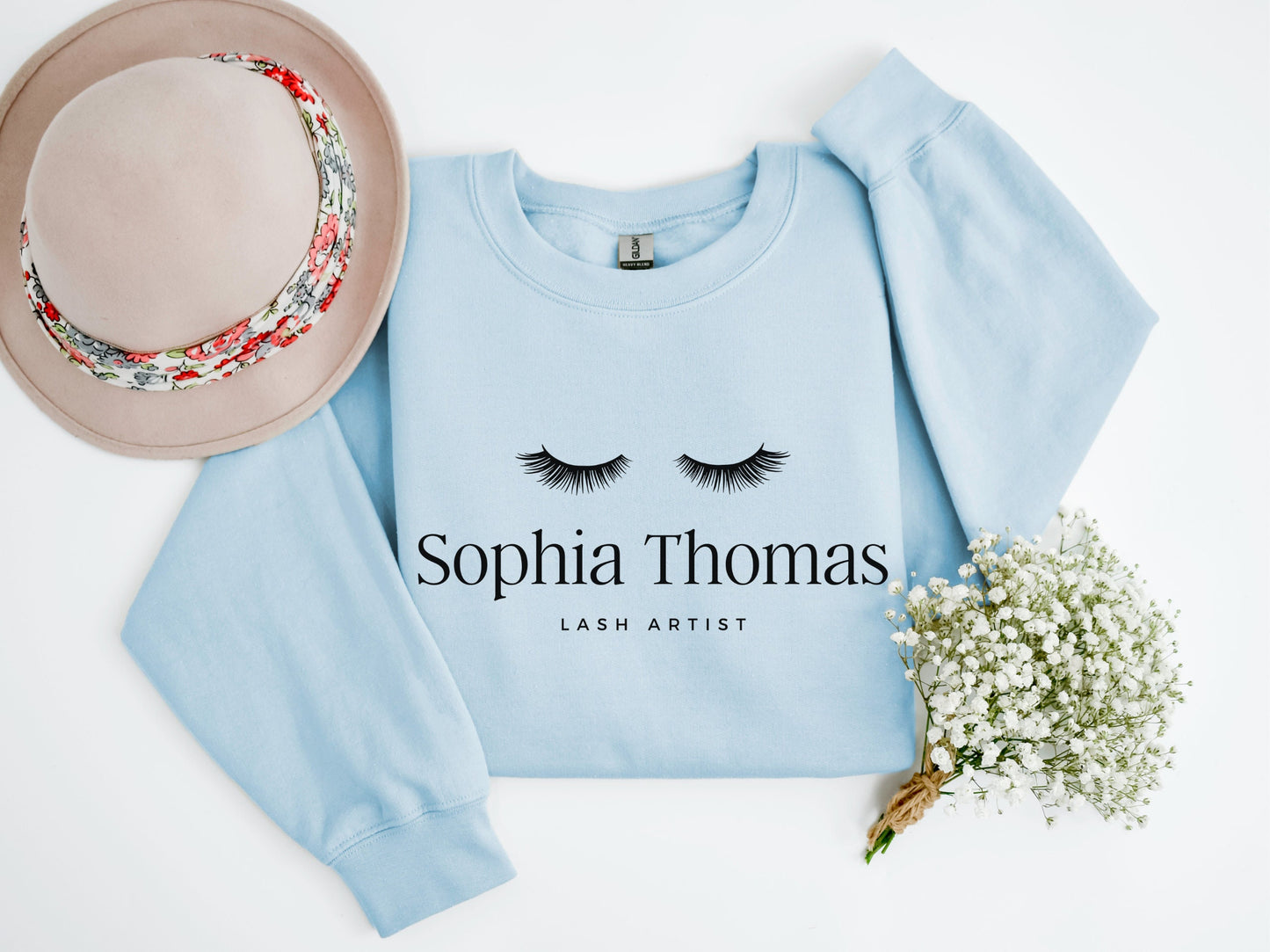 Custom Lash Artist Sweatshirt, Personalized Lash Tech Sweater, Custom Gift for Lash Technician, Eyelash Business Crewneck, Lash Tech Shirt