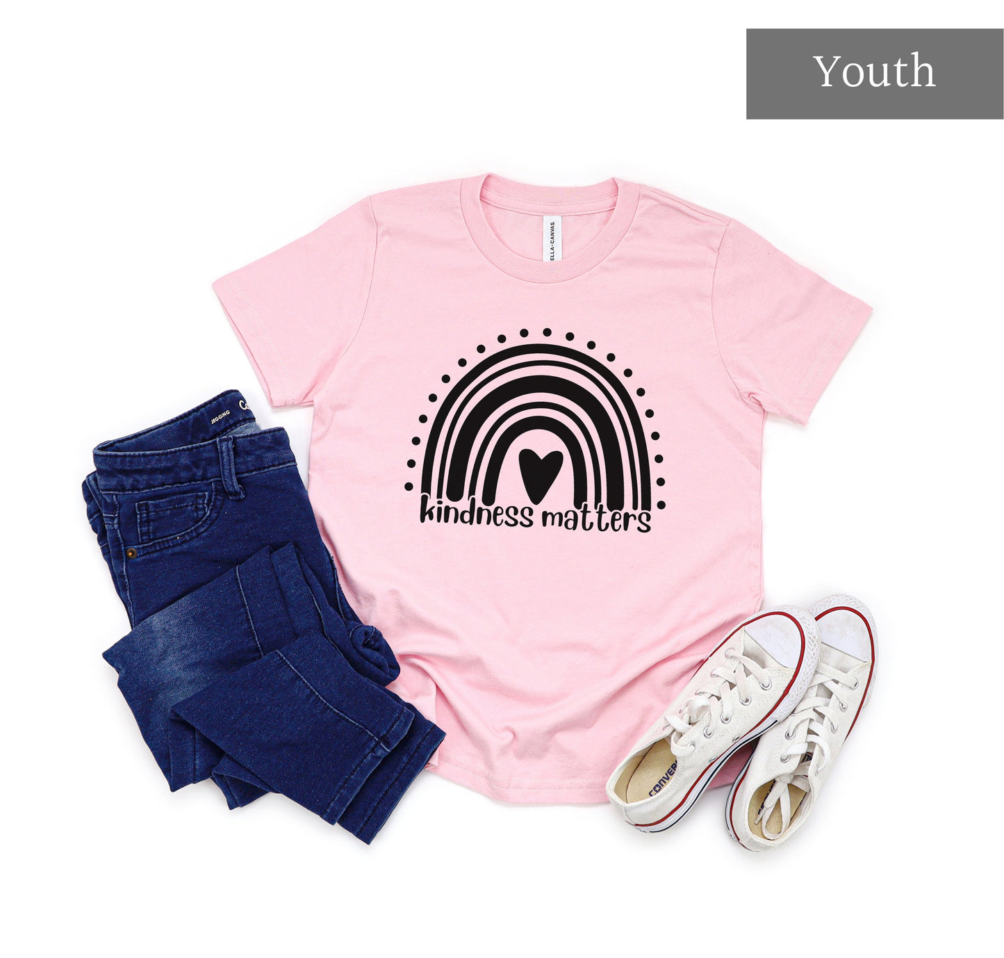 Portion Donated! Pink Shirt Day, Anti Bullying Shirt, Kindness Matters Rainbow T-Shirt, Inspirational Tee, February 28th, Be Kind Shirt