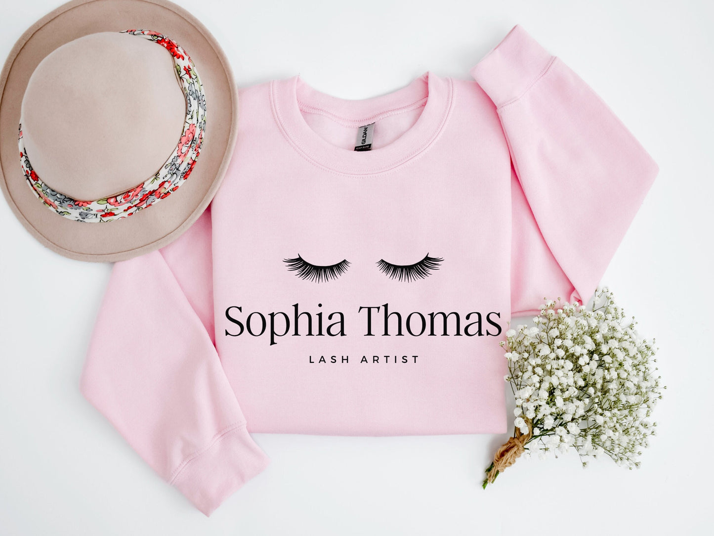 Custom Lash Artist Sweatshirt, Personalized Lash Tech Sweater, Custom Gift for Lash Technician, Eyelash Business Crewneck, Lash Tech Shirt