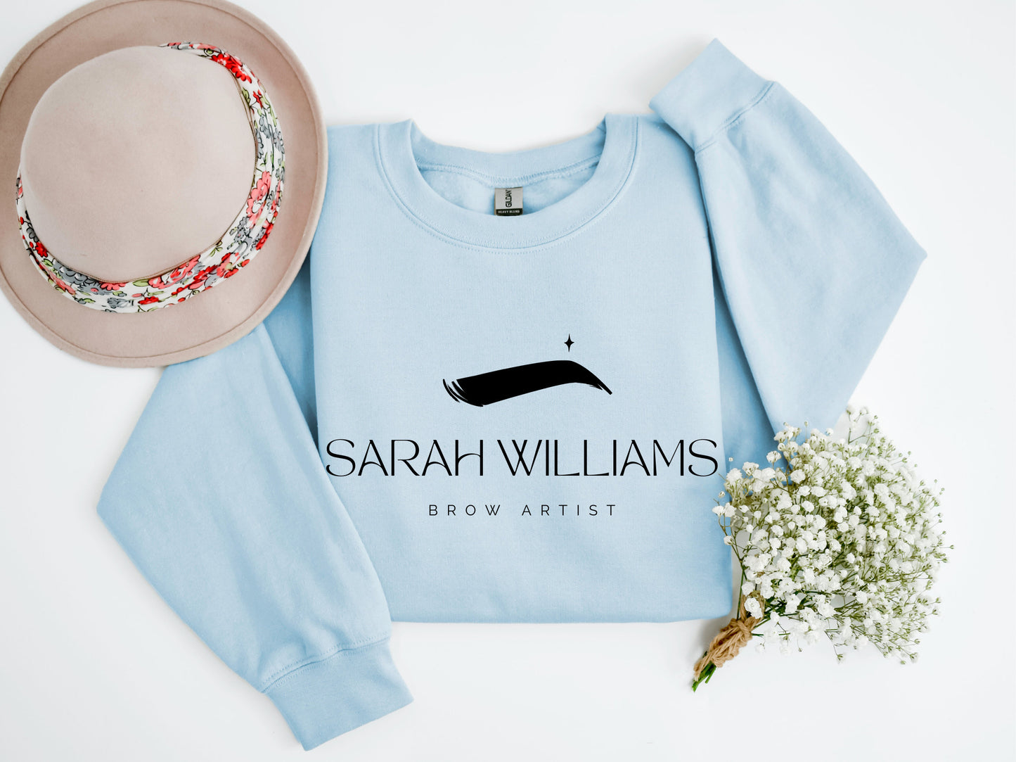 Custom Brow Tech Sweatshirt, Personalized Brow Artist Sweater, Gift for Brow Tech, Eyebrow Artist Crewneck, Esthetics Business Shirt