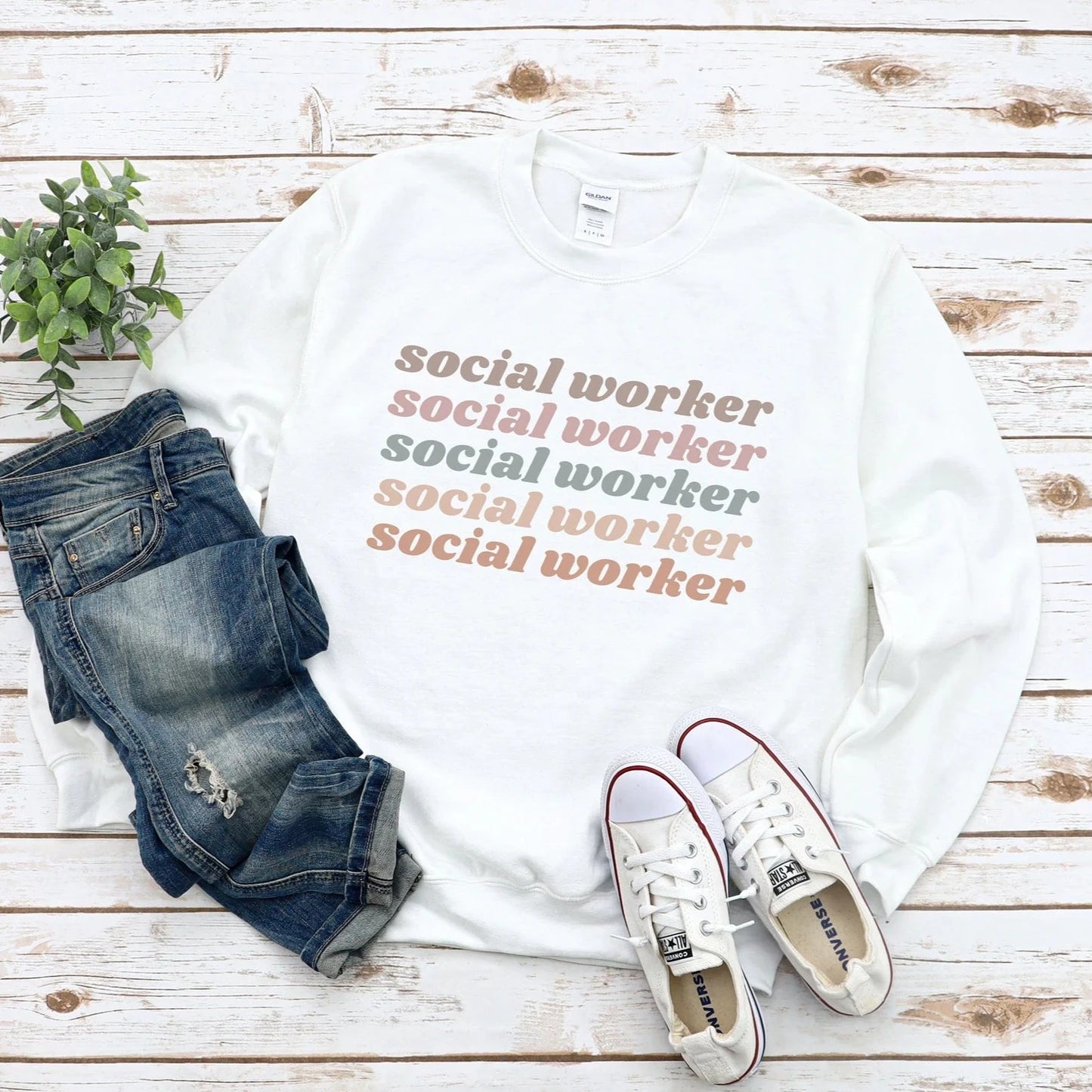 Light Retro Social Worker Sweatshirt