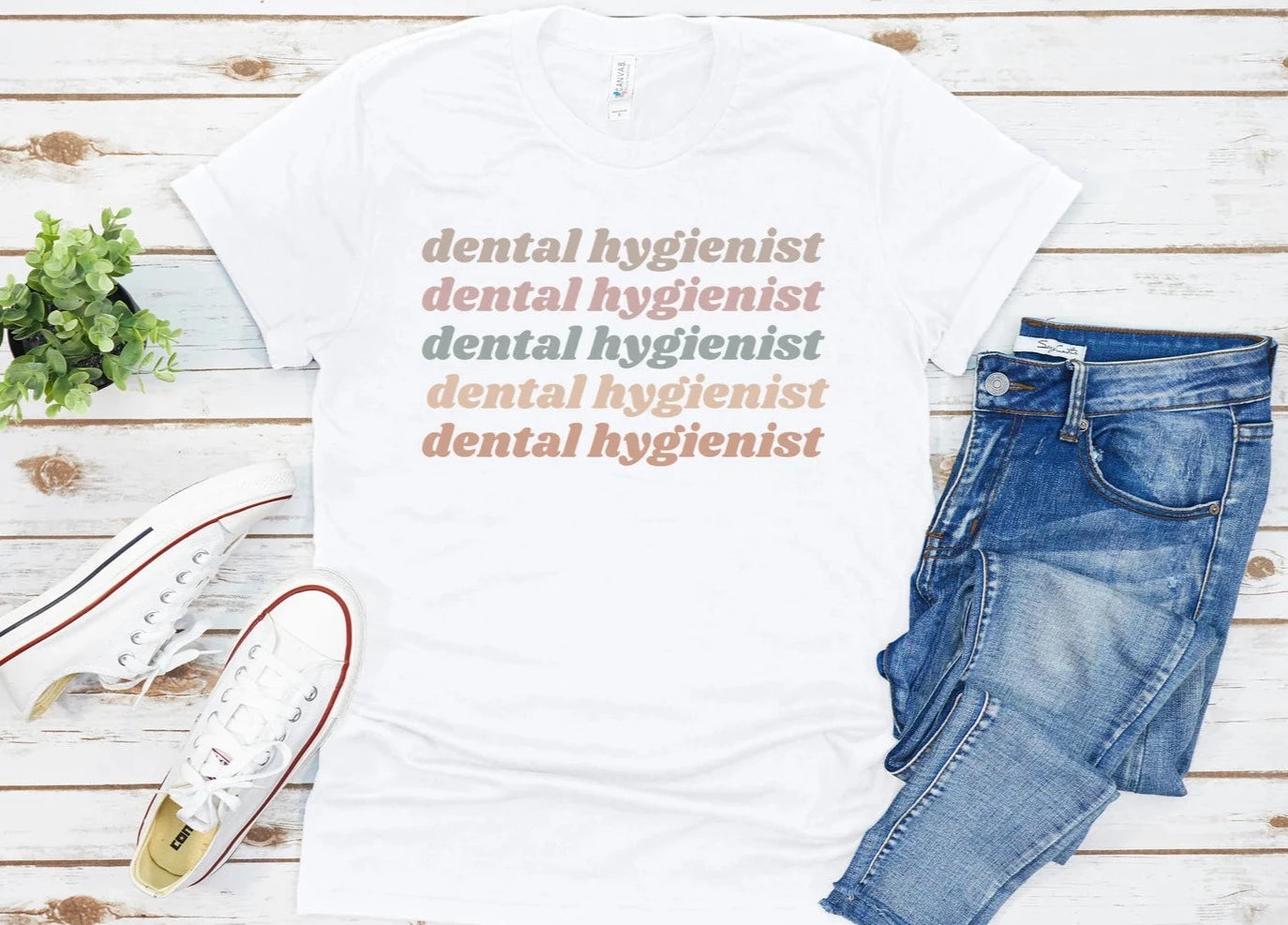 Light Retro Dental Hygienist Tee
