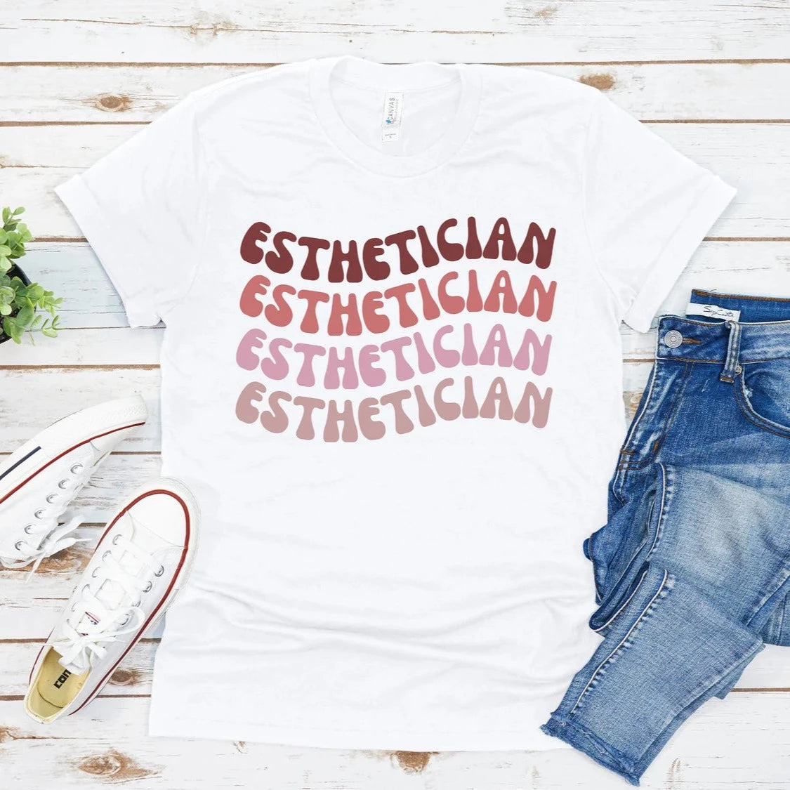 Red Retro Esthetician Tee