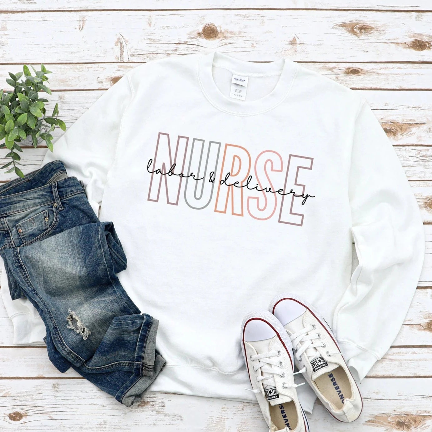 Colourful Labor & Delivery Nurse Sweatshirt