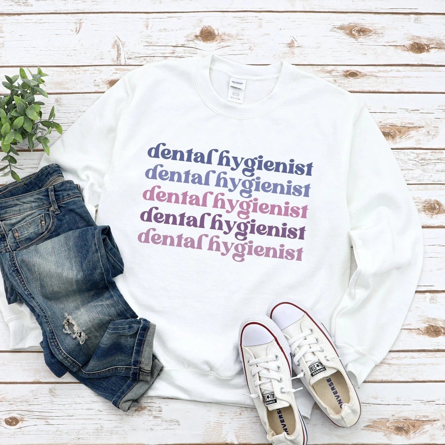 Purple Dental Hygienist Sweatshirt