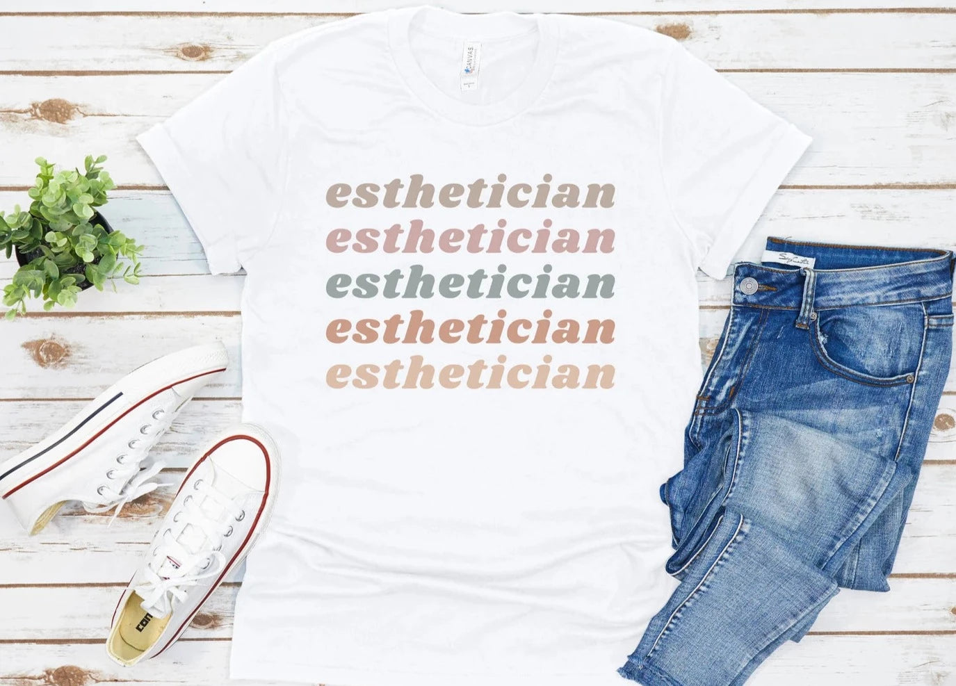 Light Retro Esthetician Tee
