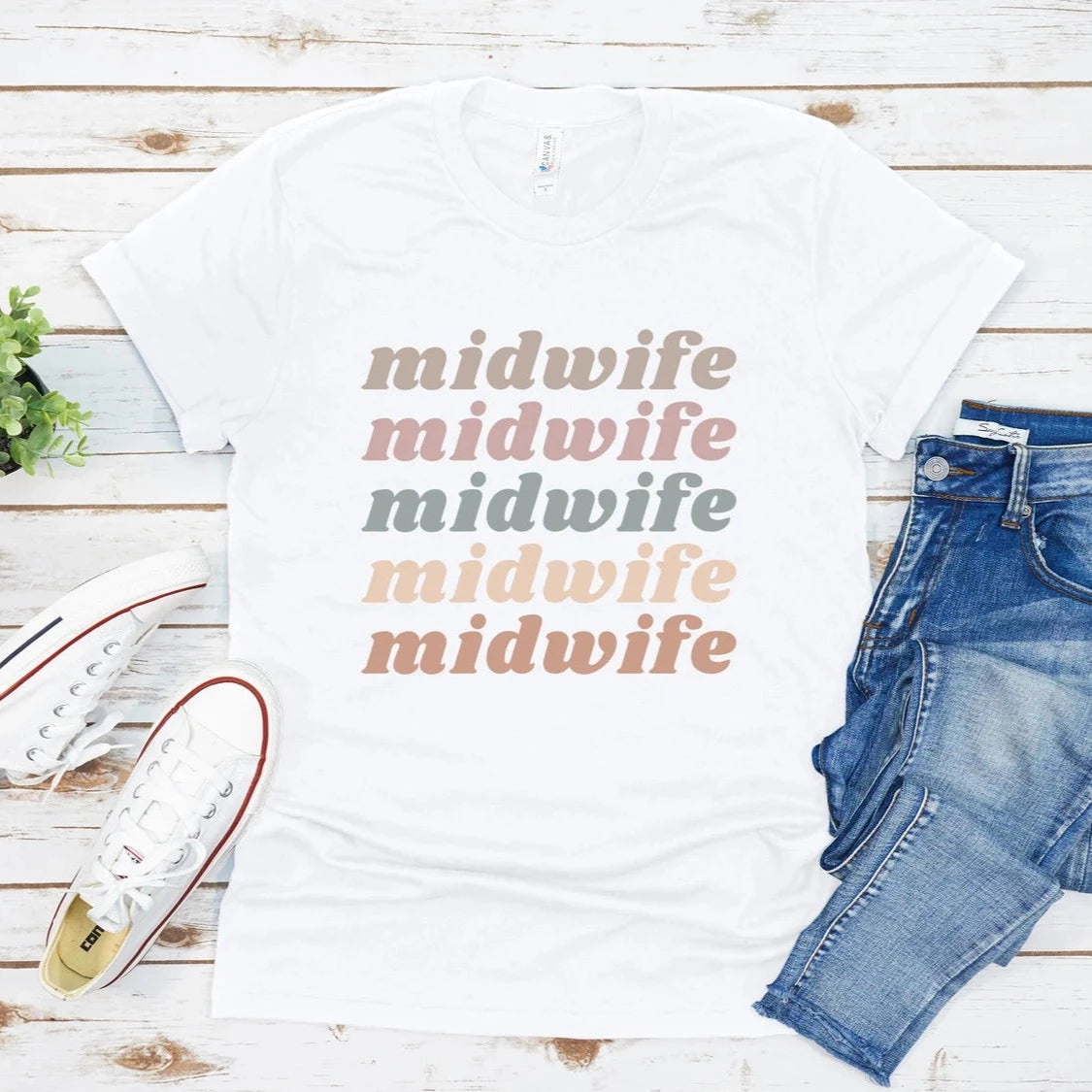 Light Retro Midwife Tee
