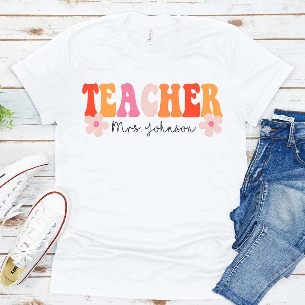 Custom Retro Teacher Tee