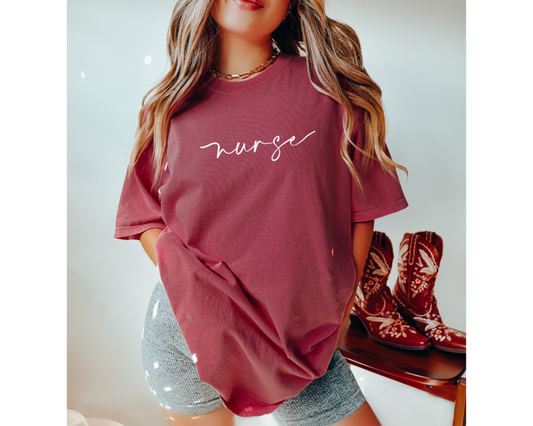 Cursive Nurse Tee