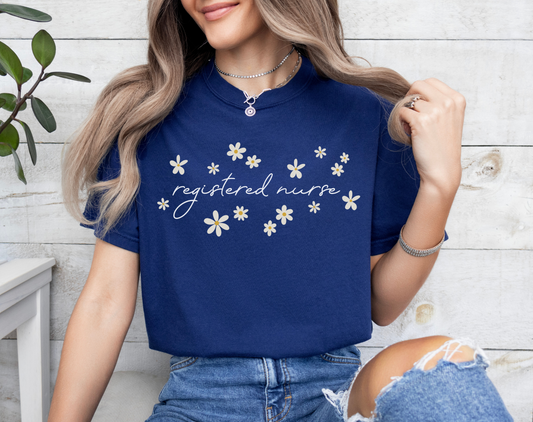 Registered Nurse Daisies Tee