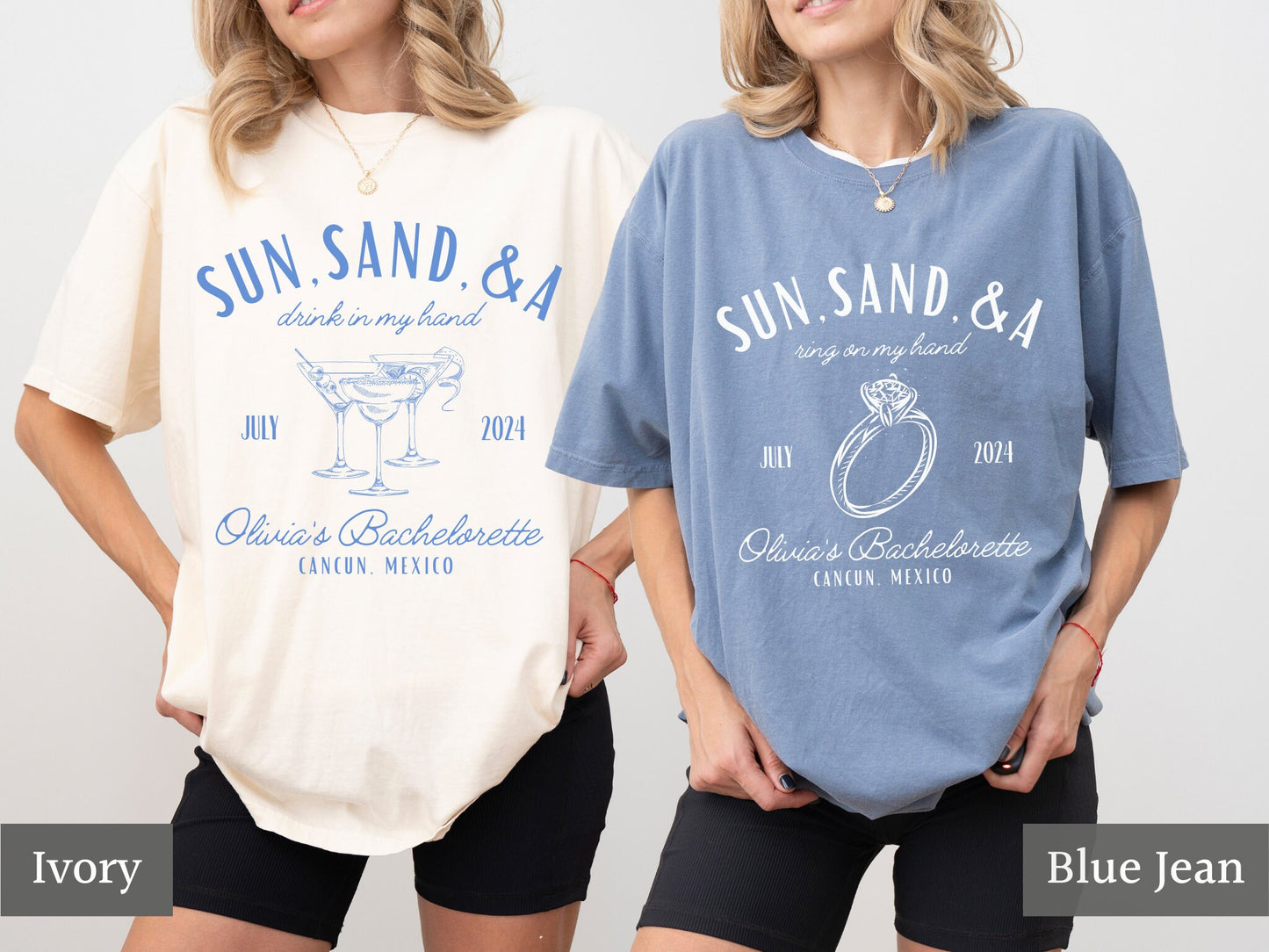 Beach Bachelorette Party Shirts, Sun Sand and a Ring on My Hand, Custom Bachelorette Tshirts, Comfort Colors Bachelorette Tees, Beach Bach