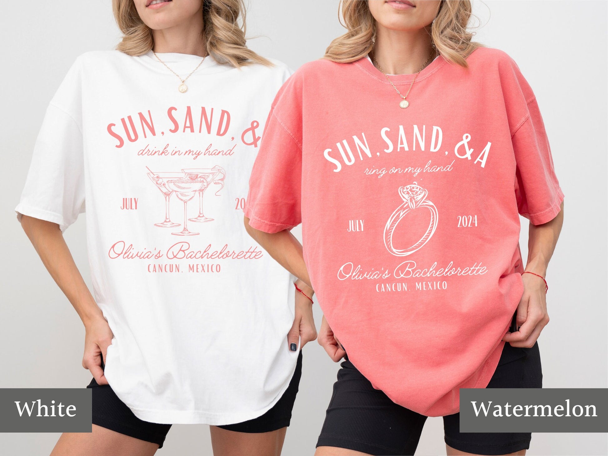 Beach Bachelorette Party Shirts, Sun Sand and a Ring on My Hand, Custom Bachelorette Tshirts, Comfort Colors Bachelorette Tees, Beach Bach