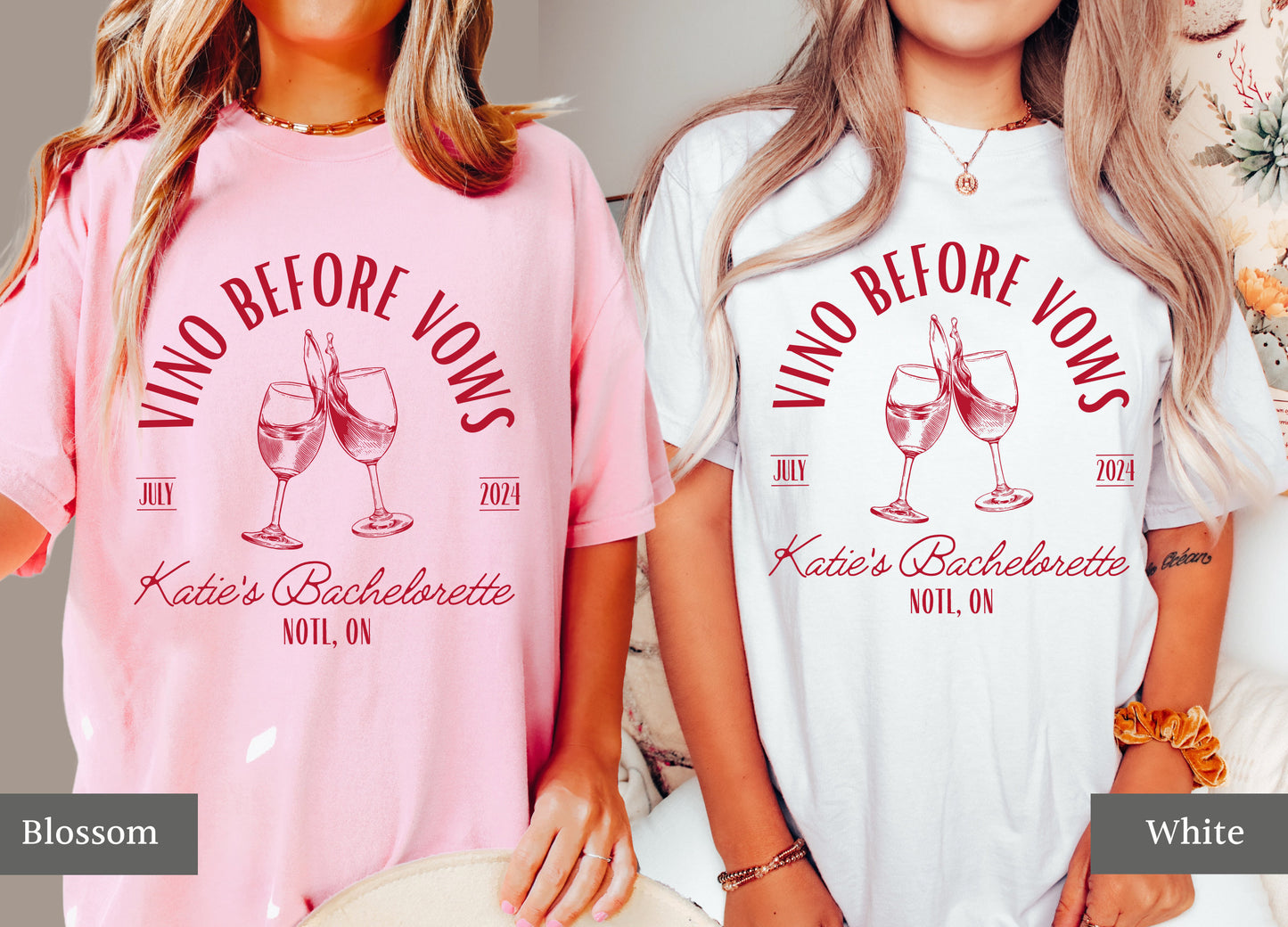 Wine Bachelorette Party, Custom Winery Bachelorette Shirts, Vino Before Vows, Personalized Bach Tees, Vineyard Bachelorette