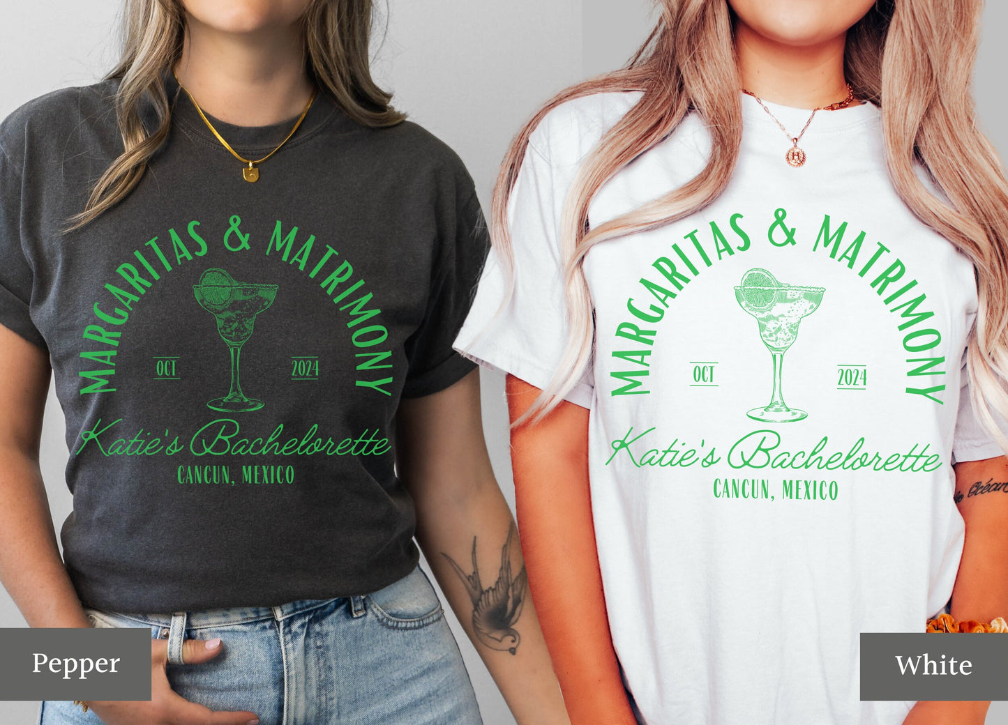 Margaritas and Matrimony Bachelorette Shirts, Custom Location Bachelorette Tees, Final Fiesta Bach Tshirts, Mexico Bachelorette Party