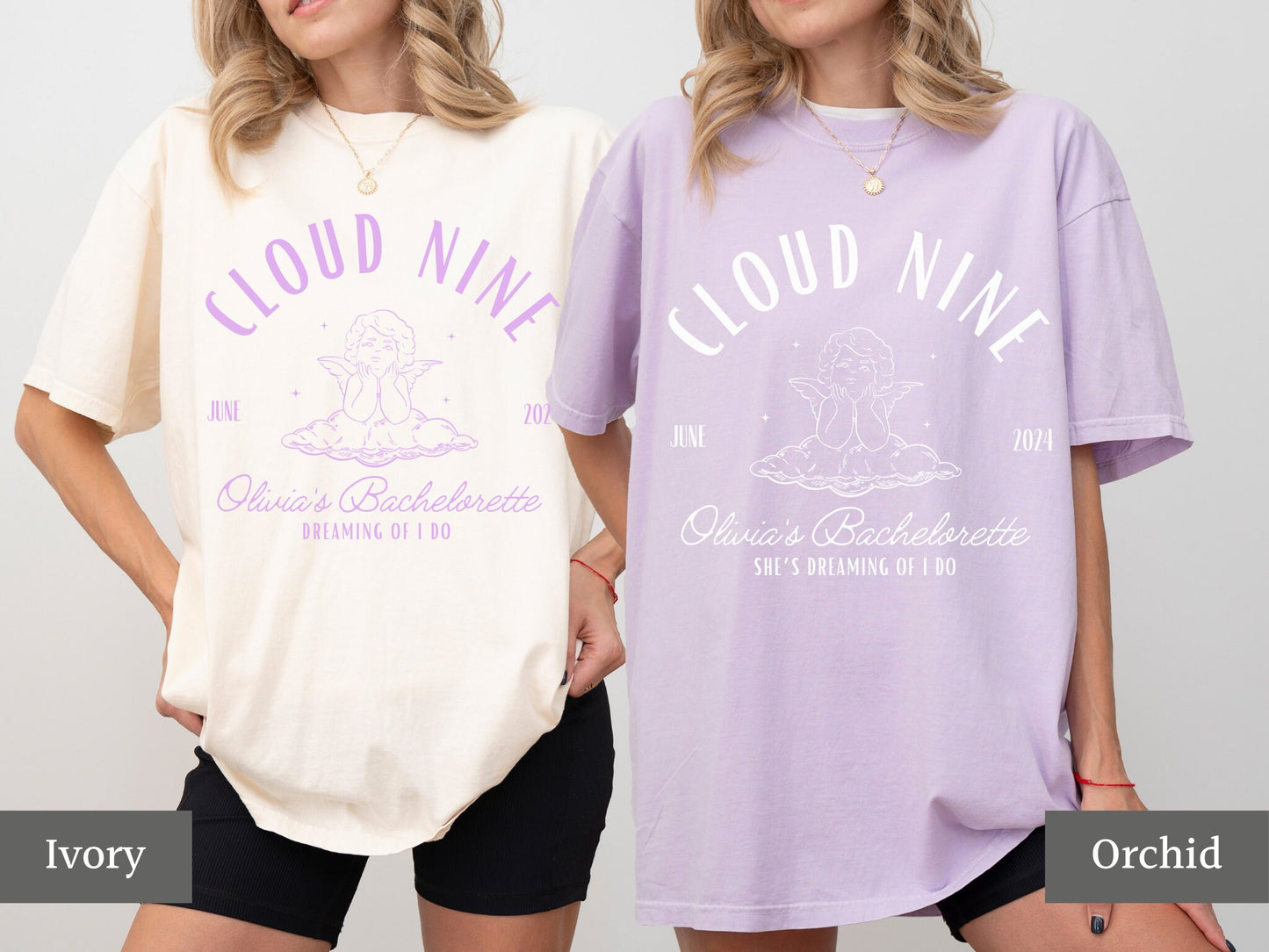 Cloud Nine Bachelorette Shirts, Bride on Cloud Nine, Custom Location Bachelorette Tees, Personalized Bridal Party Tshirts, Bach Party