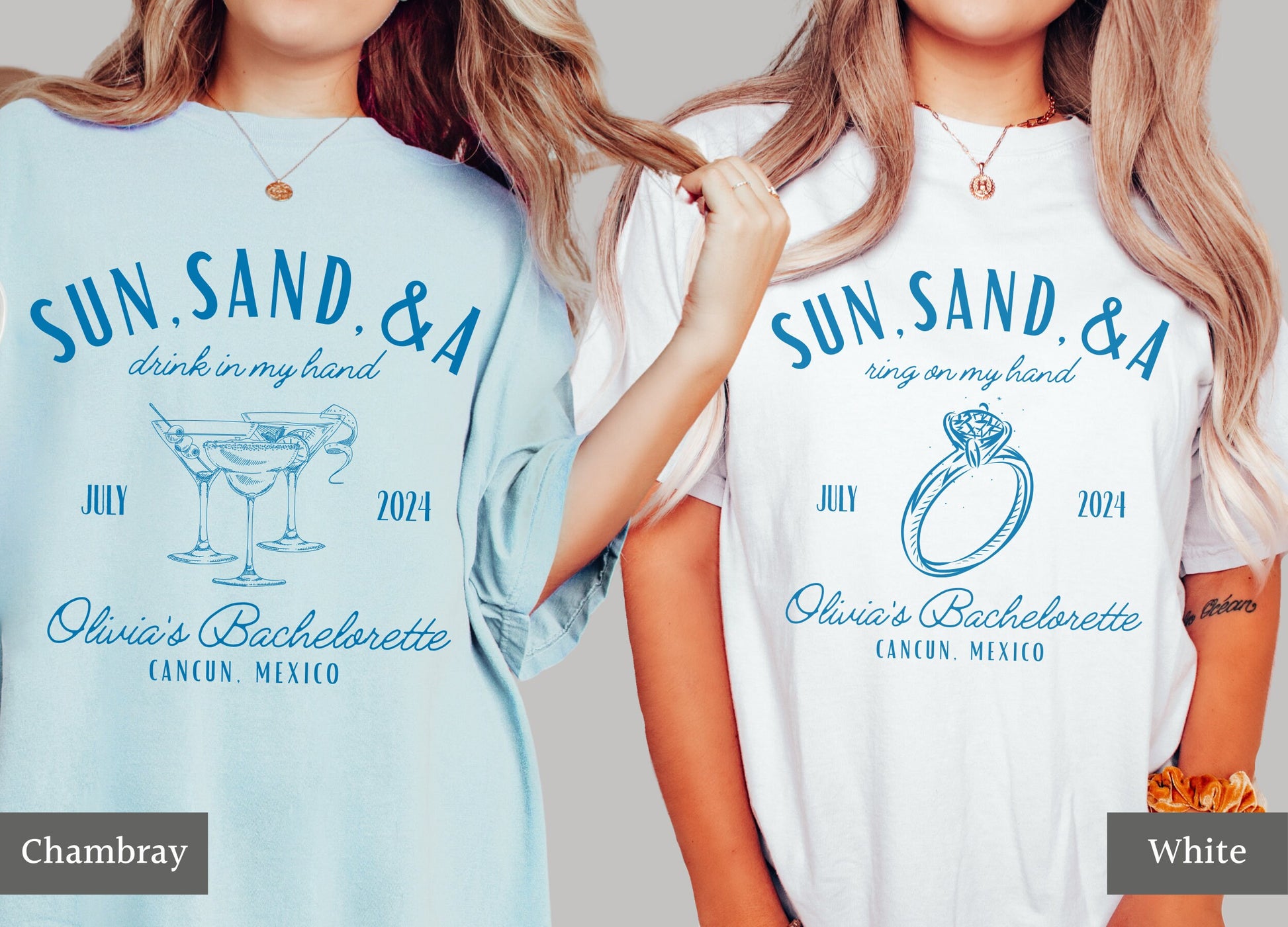 Beach Bachelorette Party Shirts, Sun Sand and a Ring on My Hand, Custom Bachelorette Tshirts, Comfort Colors Bachelorette Tees, Beach Bach