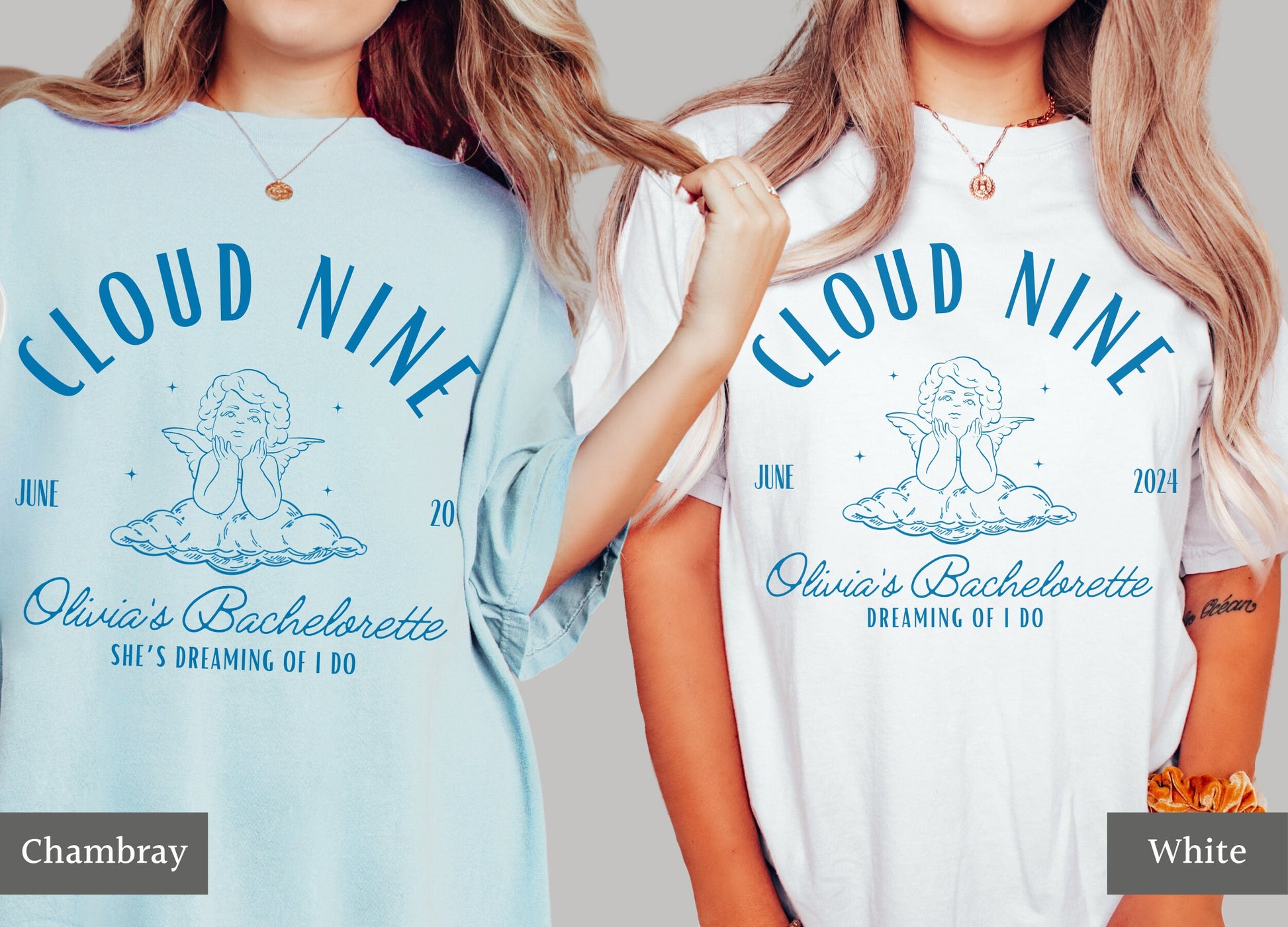 Cloud Nine Bachelorette Shirts, Bride on Cloud Nine, Custom Location Bachelorette Tees, Personalized Bridal Party Tshirts, Bach Party