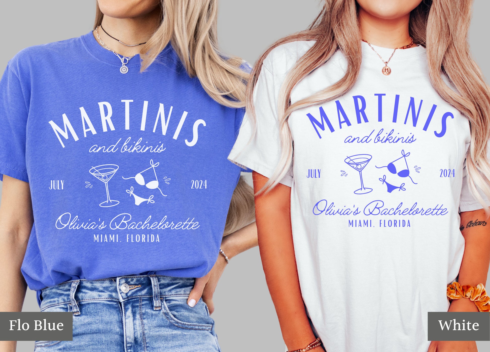 Martinis and Bikinis Bachelorette Party Shirts, Beach Bachelorette Tees, Custom Comfort Colors Bach Tshirts, Luxury Social Club Bach