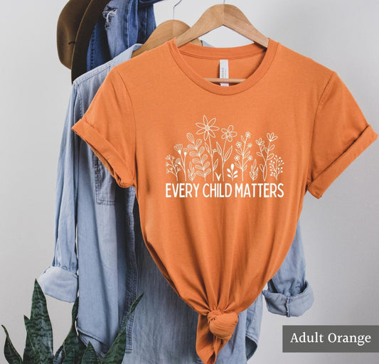 Every child matters shirt with flower design