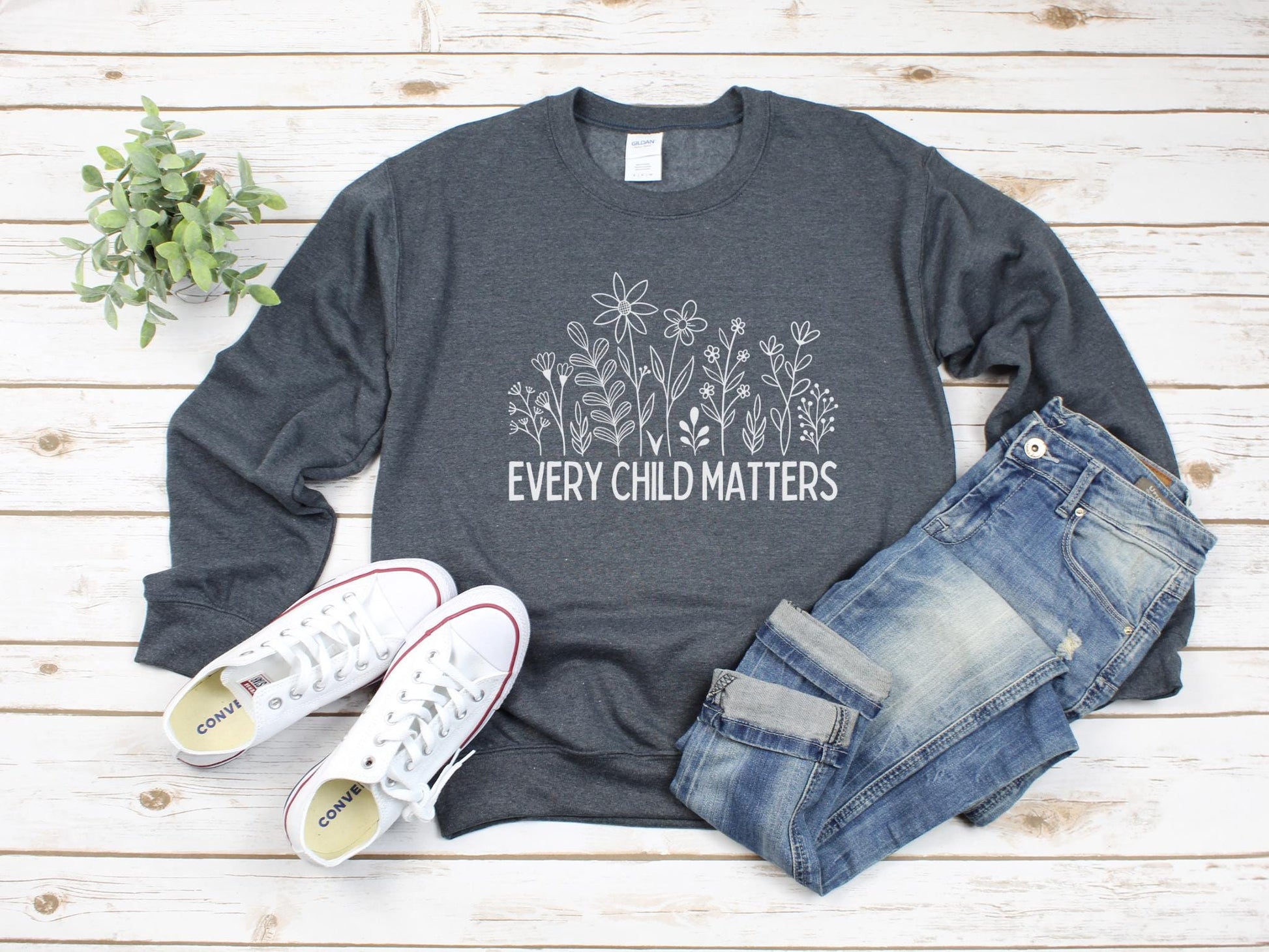 Portion Donated! Every Child Matters Sweatshirt, Orange Shirt Day 2024, Flowers Orange Crewneck, Indigenous Residential Schools Awareness