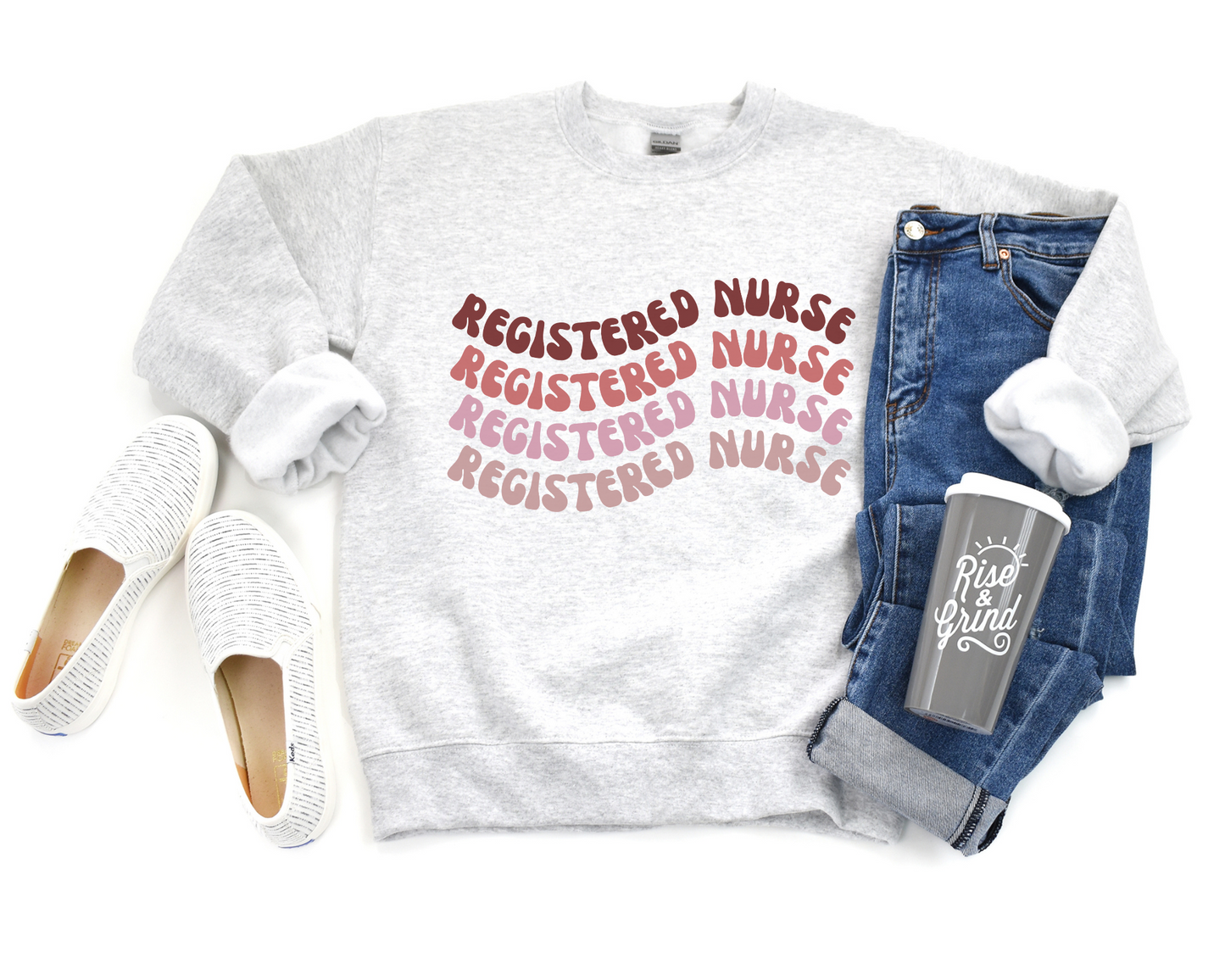 Red Retro Registered Nurse Sweatshirt