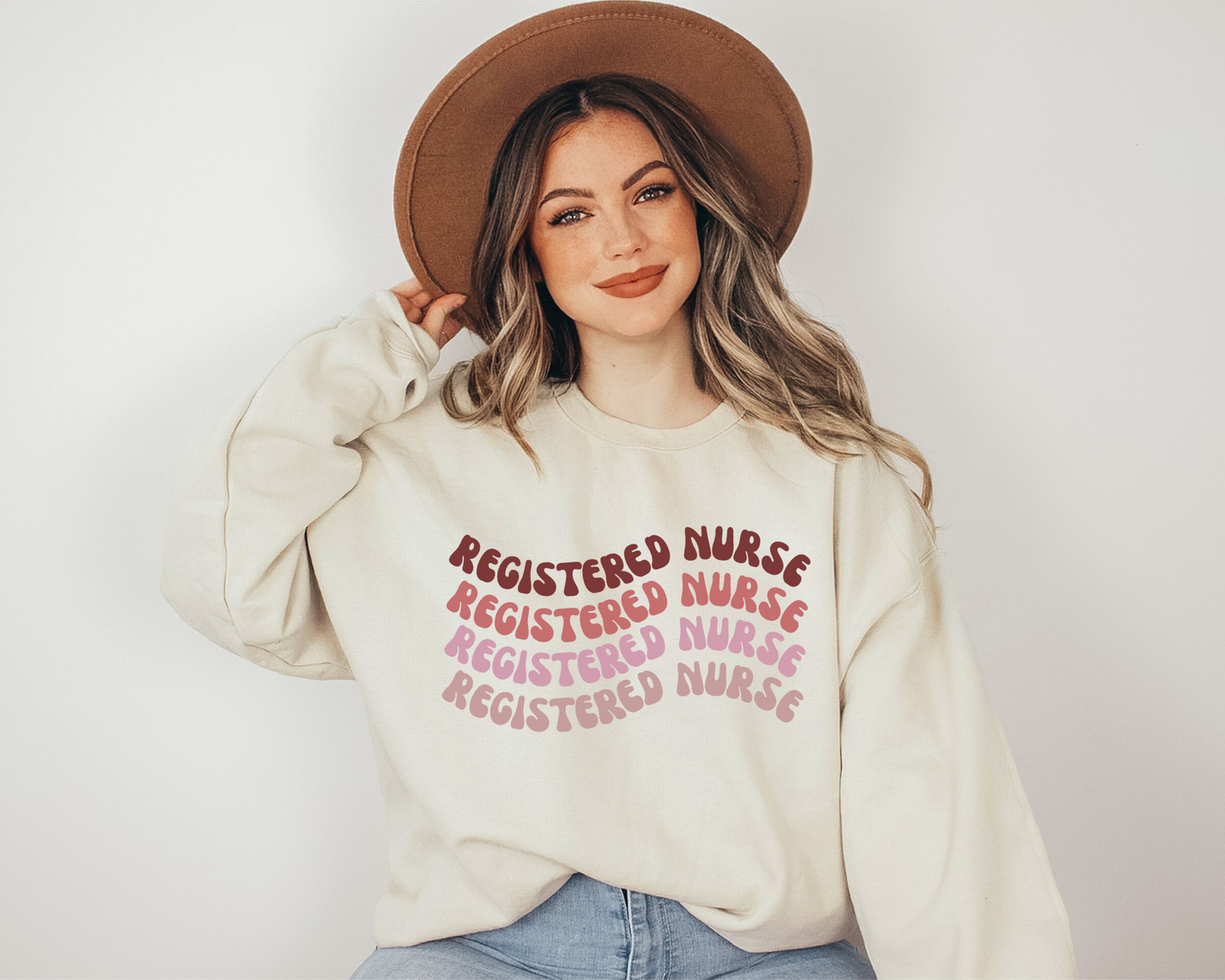 Red Retro Registered Nurse Sweatshirt