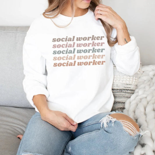 Light Retro Social Worker Sweatshirt