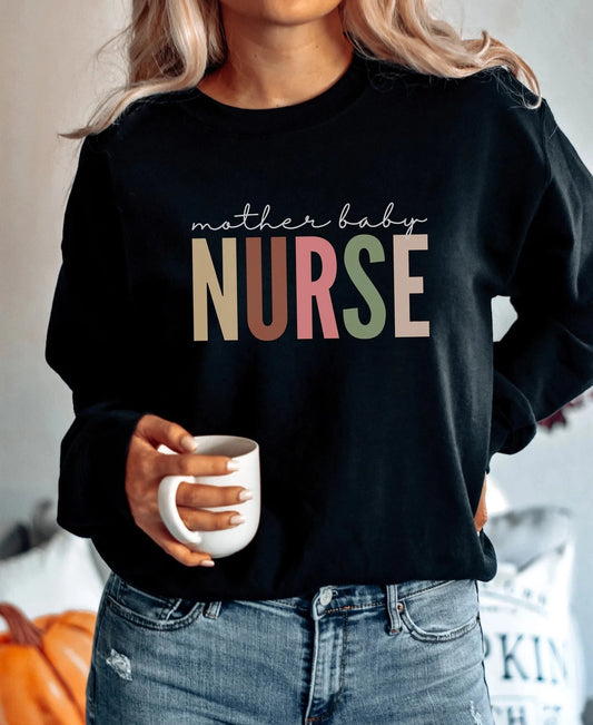 Pastel Mother Baby Nurse Sweatshirt