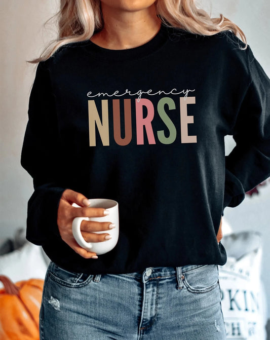 Pastel Emergency Nurse Sweatshirt