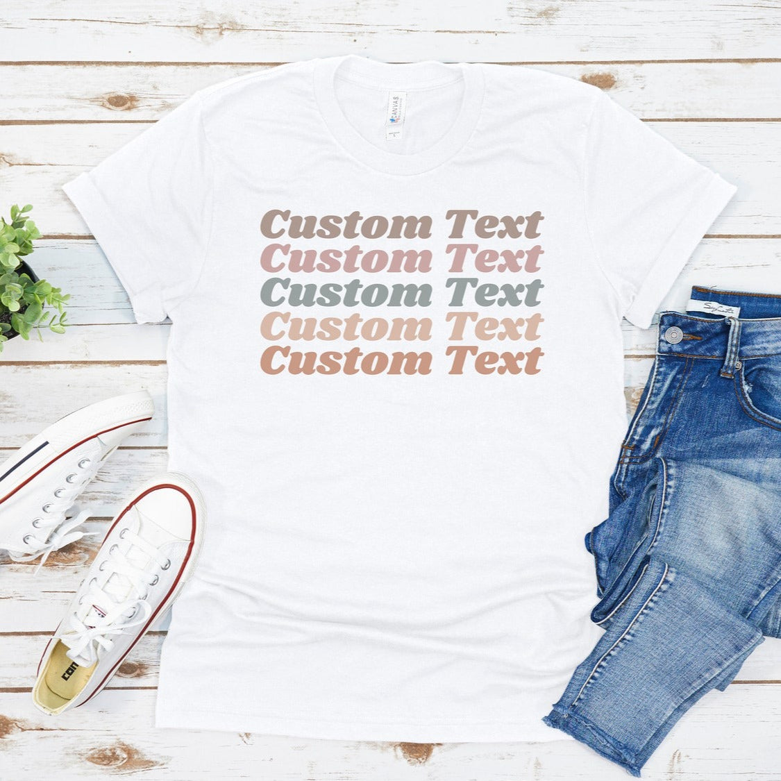 Light Retro Custom Text Tee