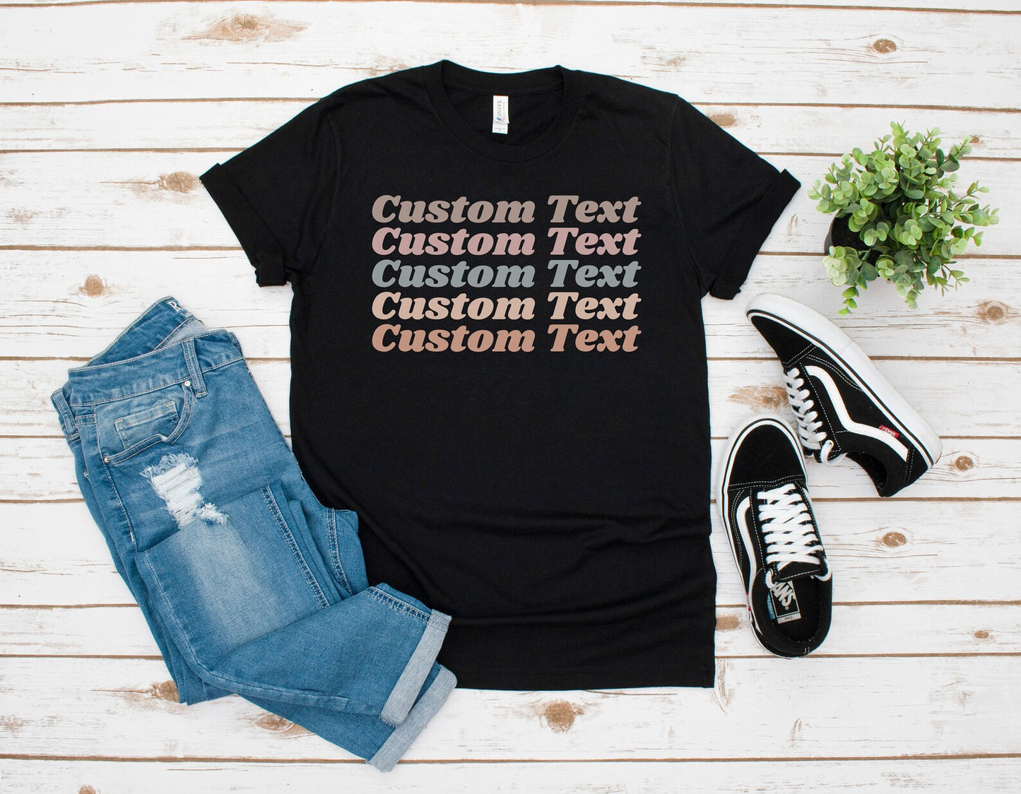 Light Retro Custom Text Tee