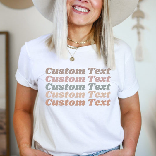 Light Retro Custom Text Tee