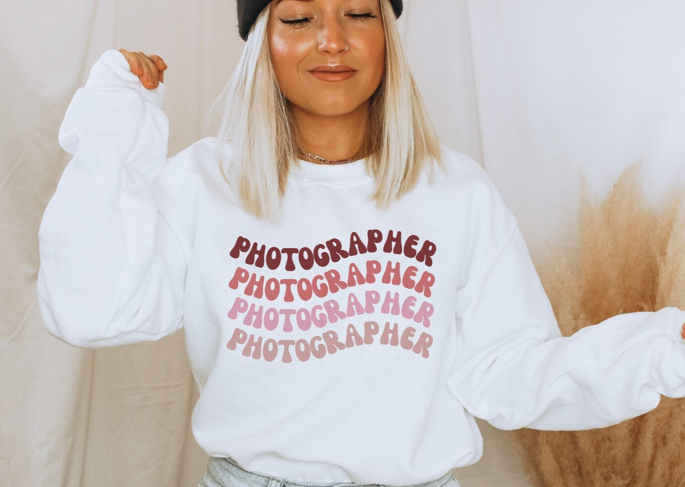 Red Retro Photographer Sweatshirt