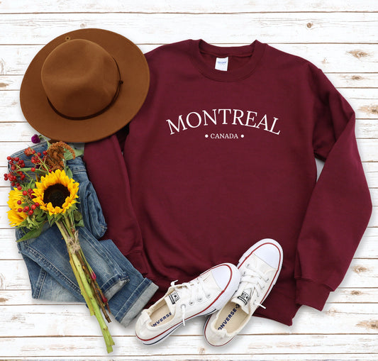 Montreal Sweatshirt, Canada Sweater, Unisex Crewneck, Quebec Shirt, Moving Gift, Going Away Present, Canadian Pullover