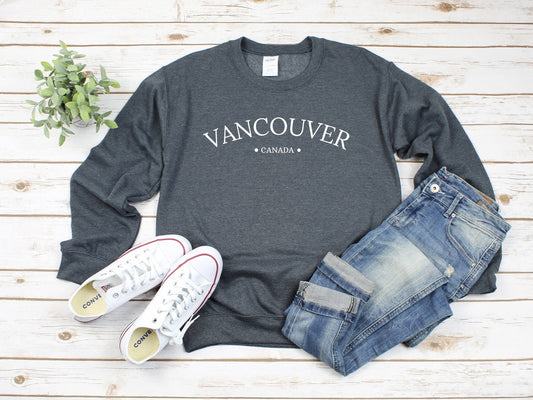 Vancouver Sweater, Canada Sweatshirt, British Columbia Shirt, Unisex Pullover, Canadian Long Sleeve