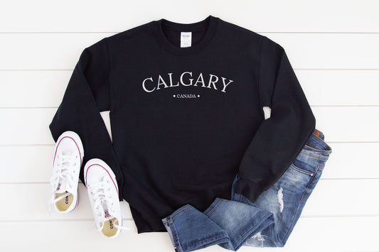 Calgary Sweatshirt, Canada Long Sleeve, Alberta Unisex Shirt, Womens Crewneck, Calgary Pullover, Moving Gift