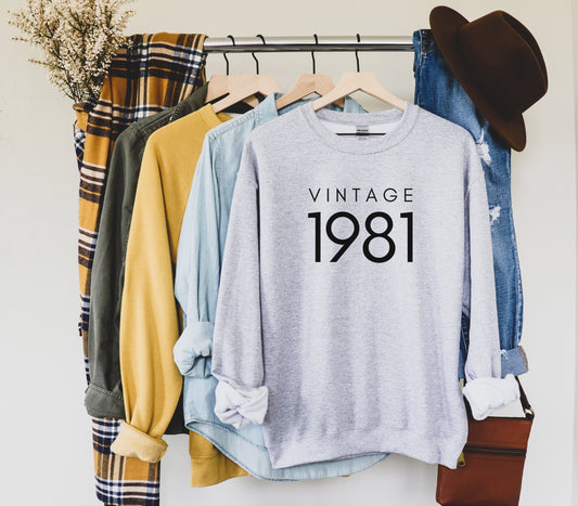 40th Birthday Sweater, Vintage 1981 Shirt, Forty AF Shirt, Hello Forty Sweatshirt, Funny 40th Birthday Gift, Unisex Crewneck, Gift for Him