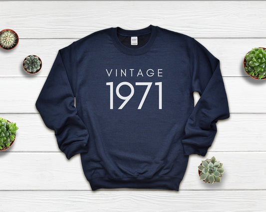 50th Birthday Sweater, Vintage 1971 Shirt, Fifty AF Shirt, Hello Fifty Sweatshirt, Funny 50th Birthday Gift, Unisex Crewneck, Gift for Him