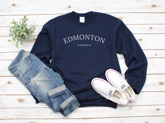 Edmonton Sweatshirt, Womens Sweaters, Canada Pullover, Edmonton Unisex Shirt, Alberta Crewneck, Gift for New Resident